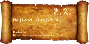 Majland Kleofás névjegykártya